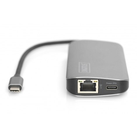 Digitus | USB-C Universal Docking Station, 8 Port | Dock | Ethernet LAN (RJ-45) ports 1 | VGA (D-Sub) ports quantity | DisplayPo - 2